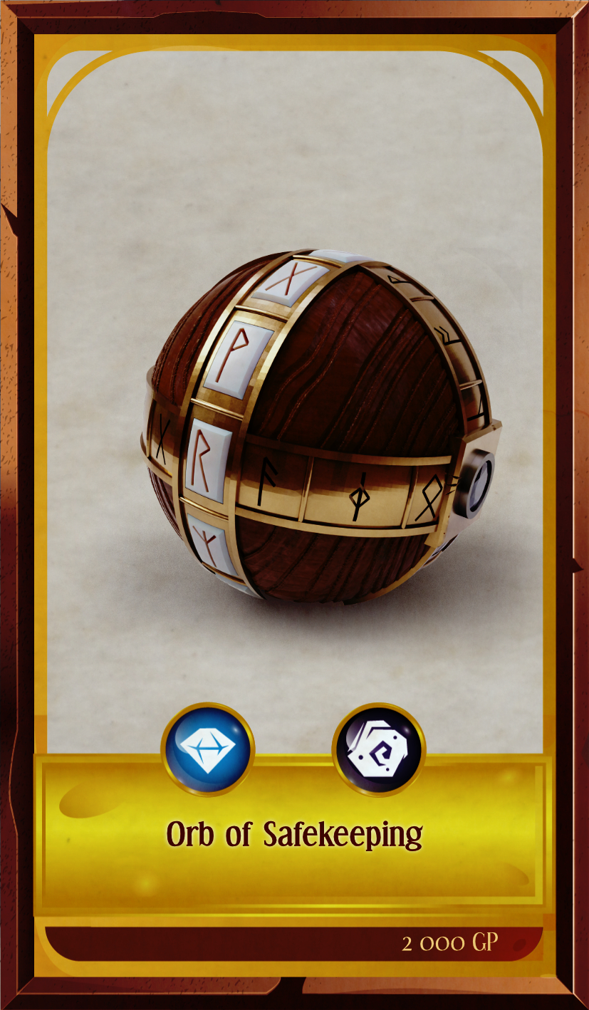 Orb of Safekeeping, sfera con rune da assemblare